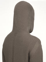 Heavy Wool Zipped Hoodie in Dark Dust