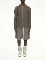 Heavy Wool Zipped Hoodie in Dark Dust