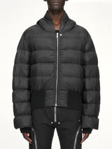Nylon Duvet Hooded Jacket in Black