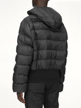 Nylon Duvet Hooded Jacket in Black
