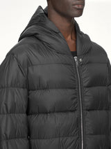 Nylon Duvet Hooded Jacket in Black