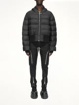 Nylon Duvet Hooded Jacket in Black