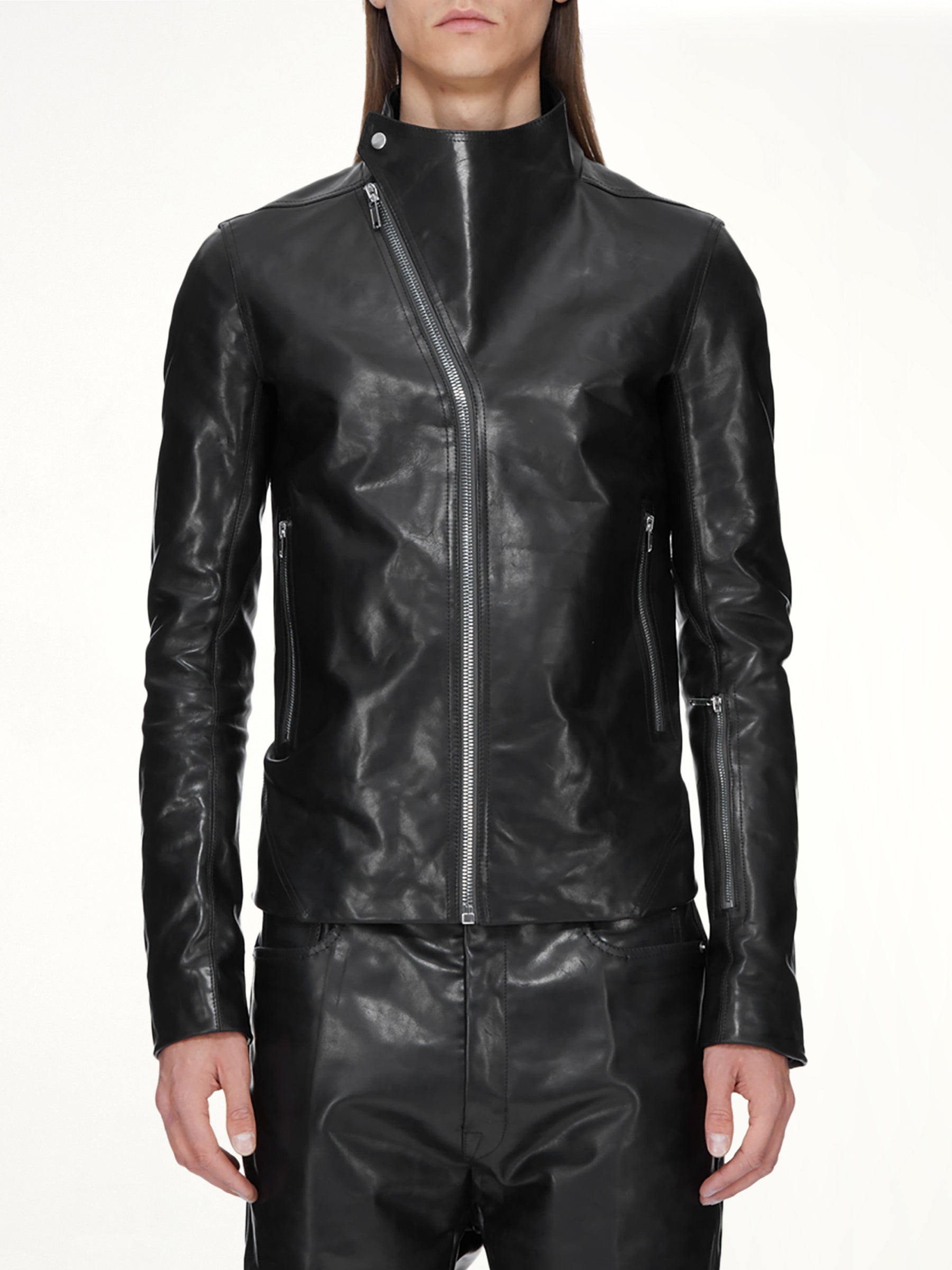 Leather Release Jacket in Black