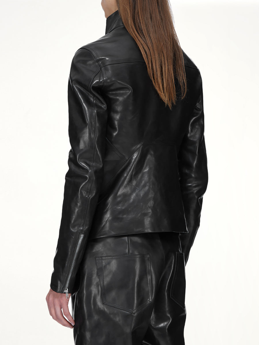 Leather Release Jacket in Black