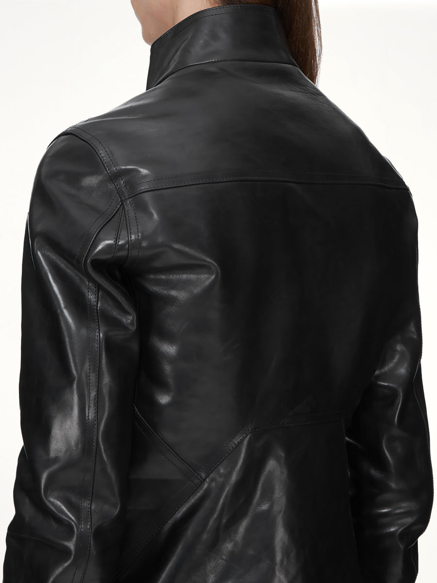 Leather Release Jacket in Black