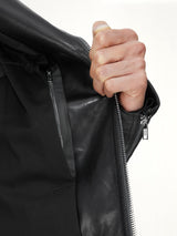 Leather Release Jacket in Black
