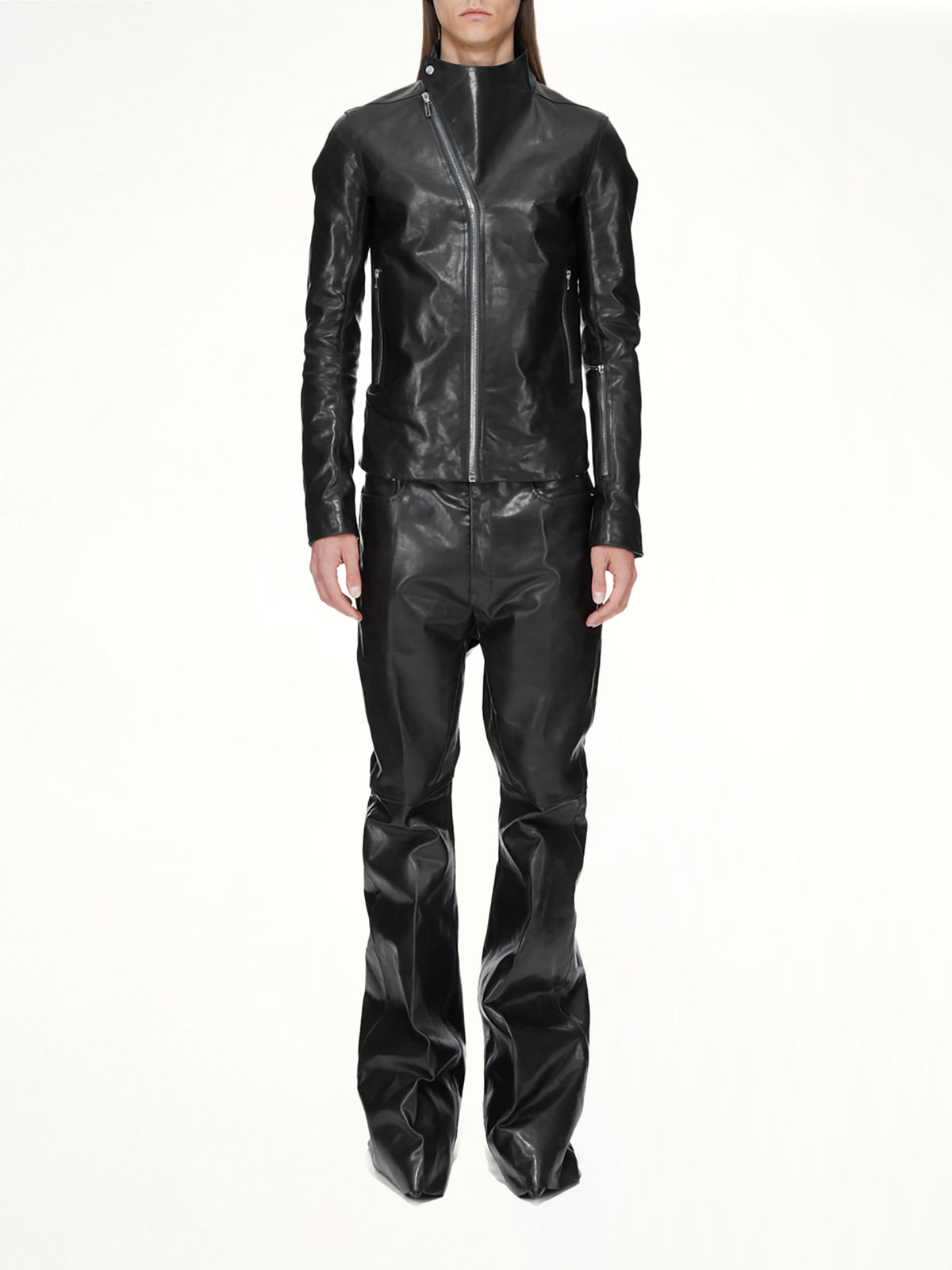 Leather Release Jacket in Black