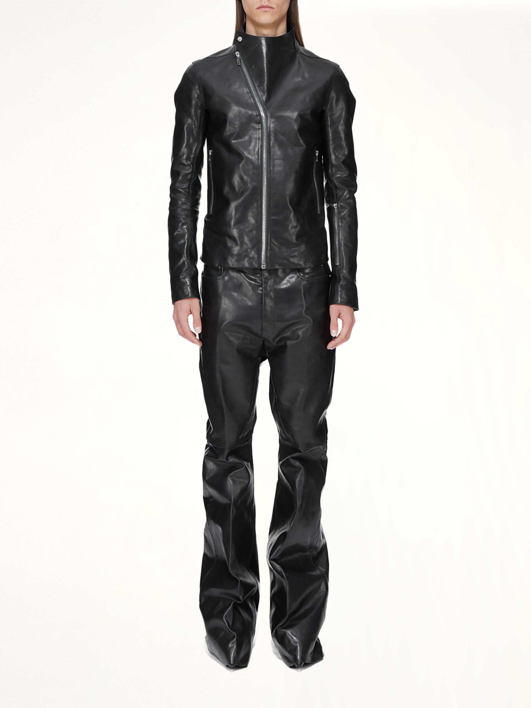 Leather Release Jacket in Black