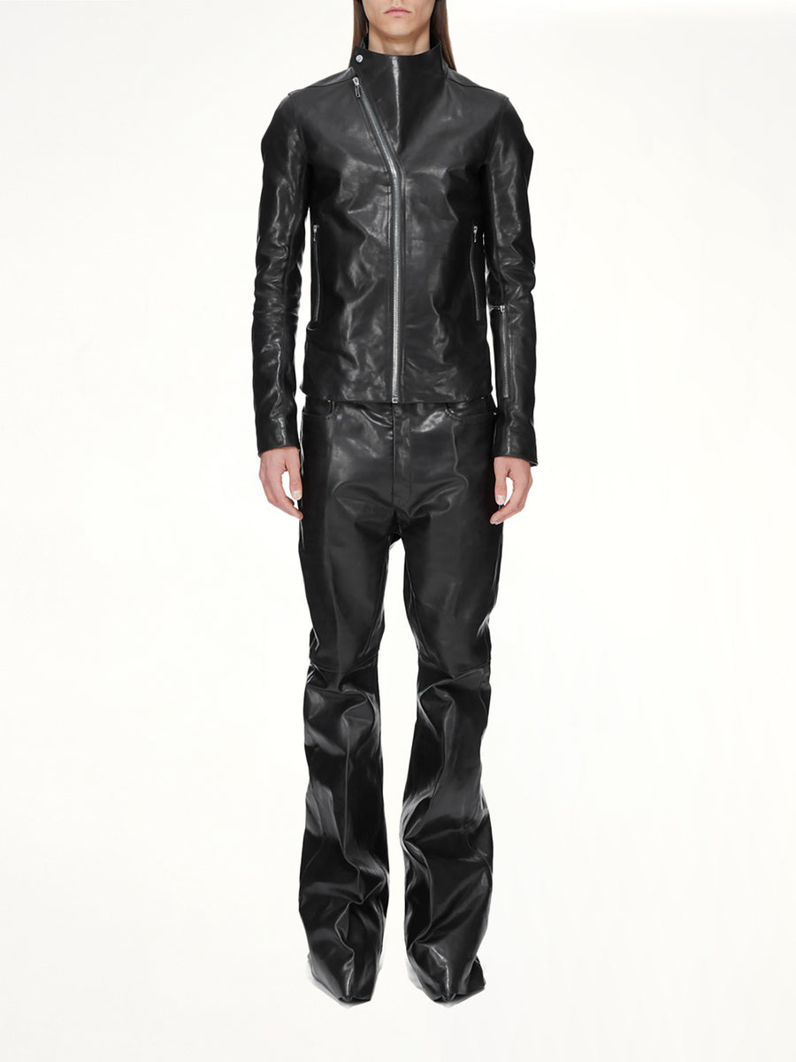Leather Release Jacket in Black