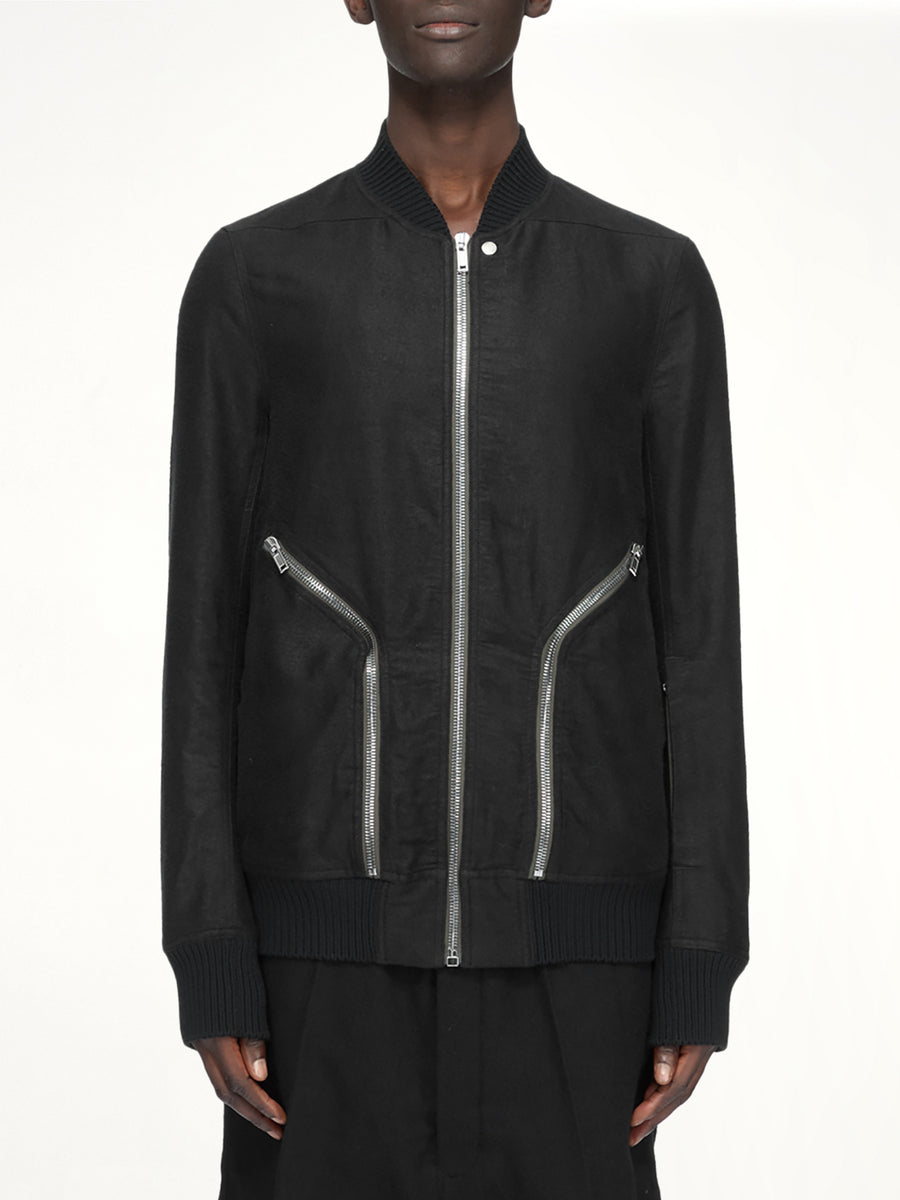 Moleskin Heizer Flight Jacket in Black