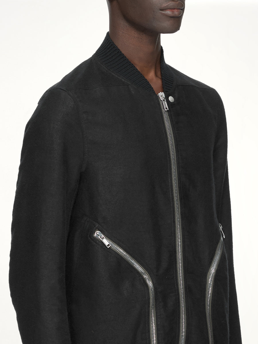 Moleskin Heizer Flight Jacket in Black