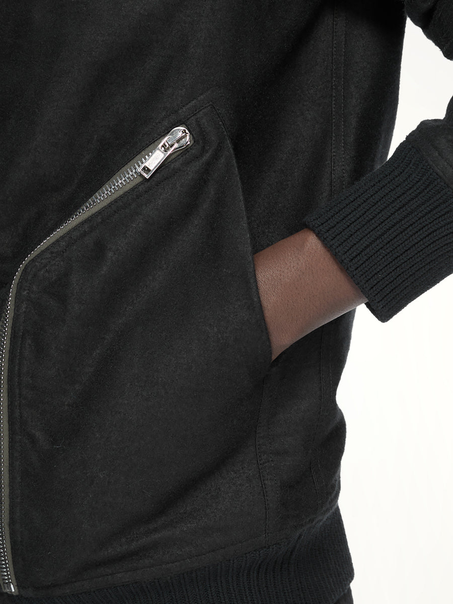Moleskin Heizer Flight Jacket in Black