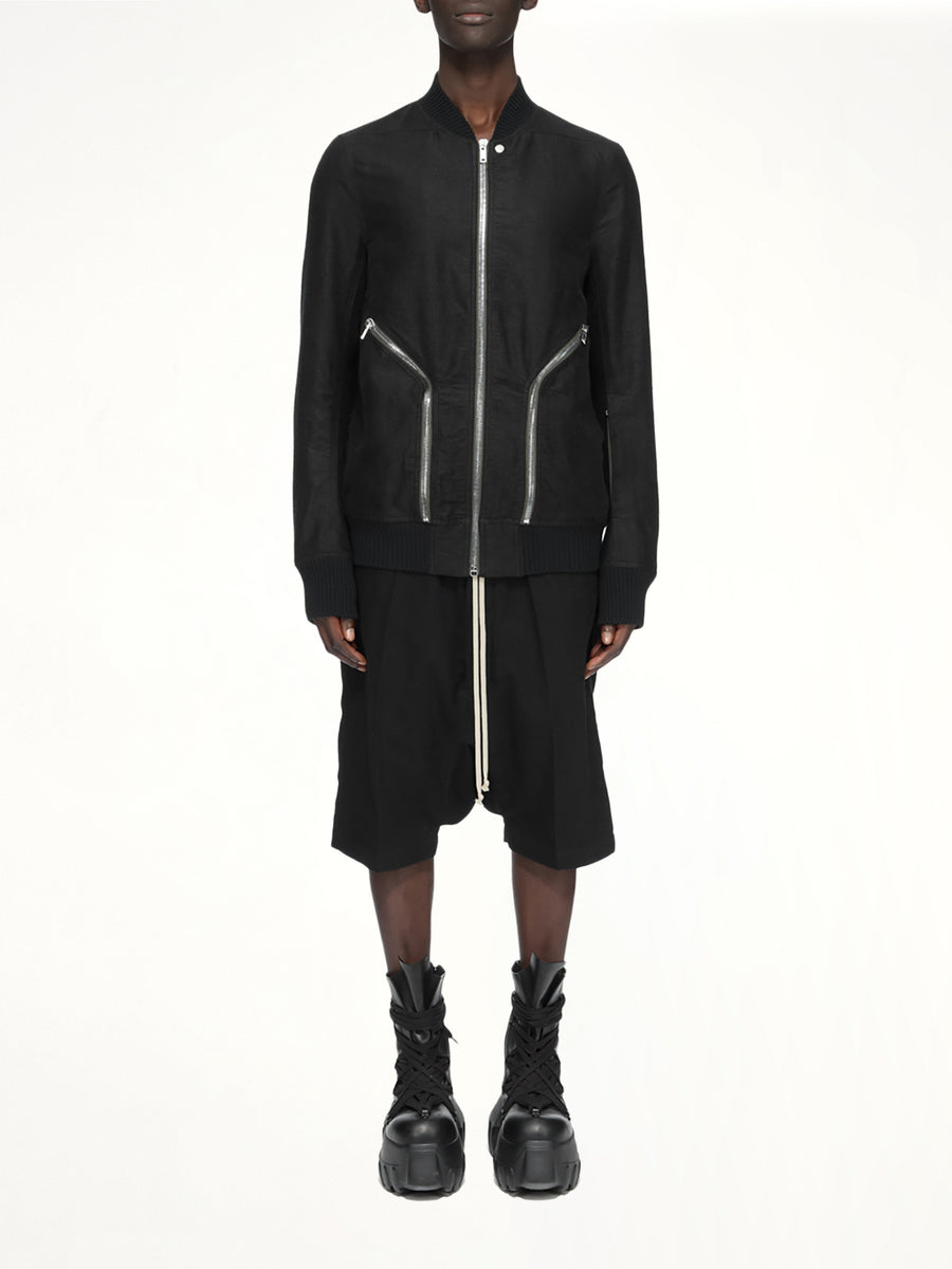 Moleskin Heizer Flight Jacket in Black
