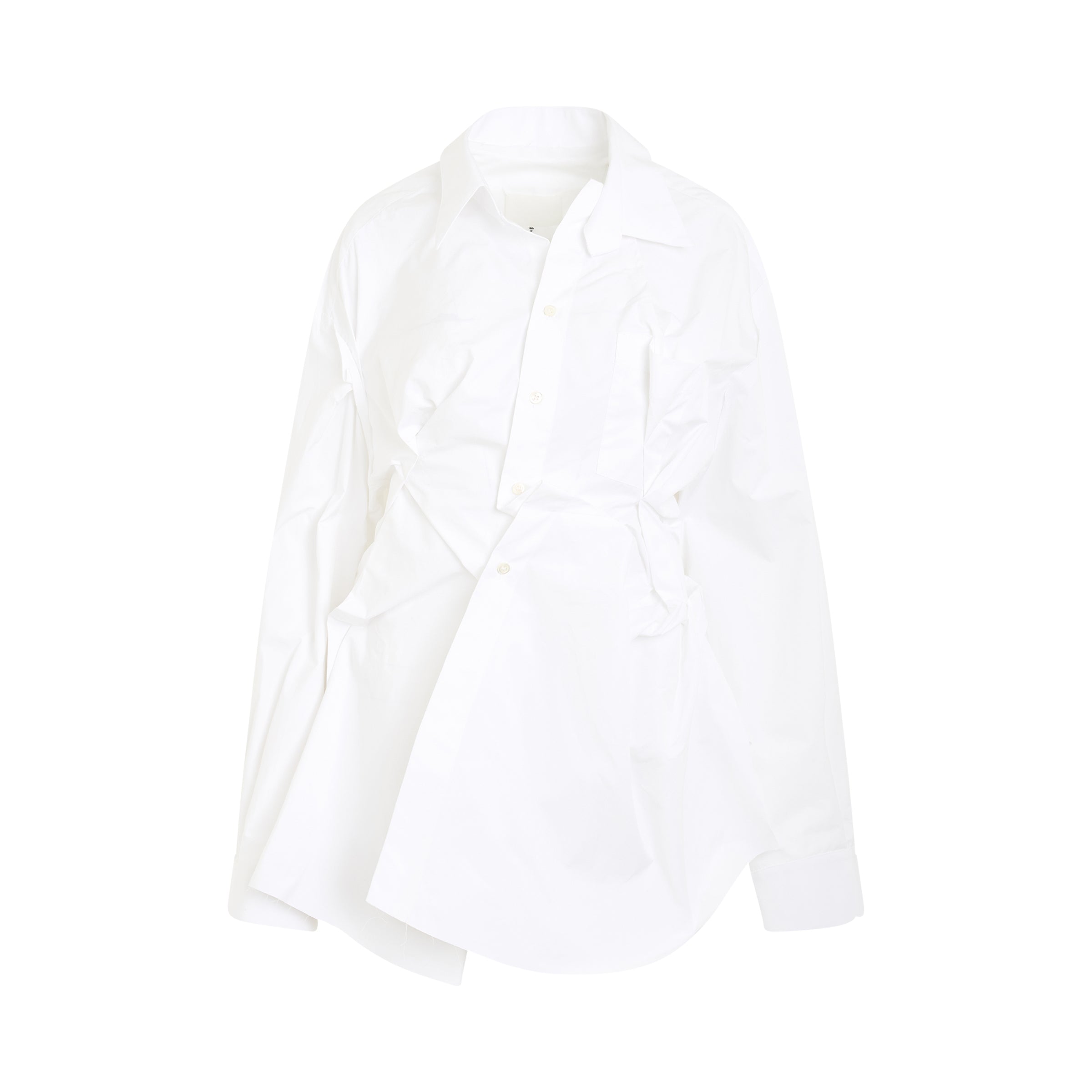 Raw Cotton Poplin Shirt in White