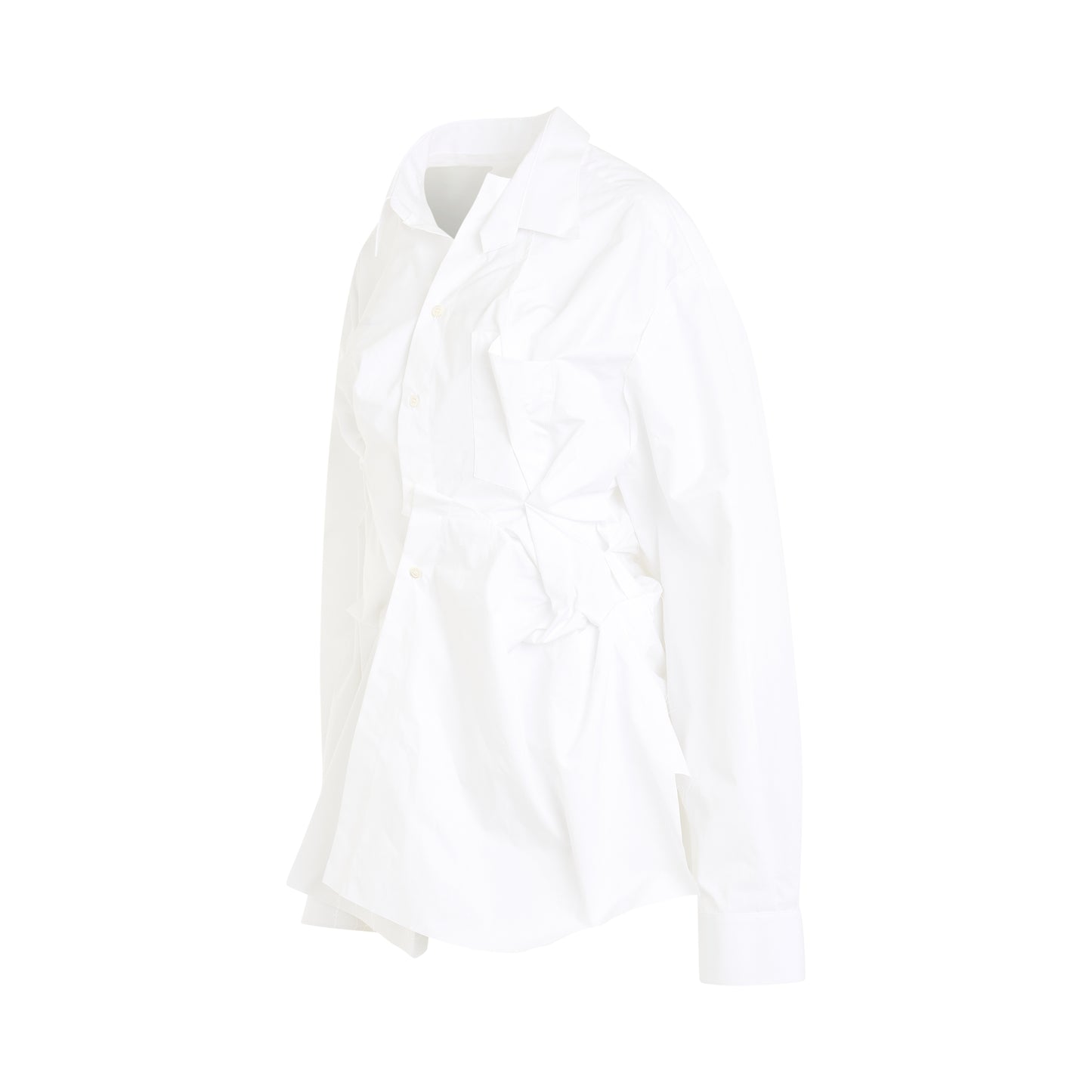 Raw Cotton Poplin Shirt in White