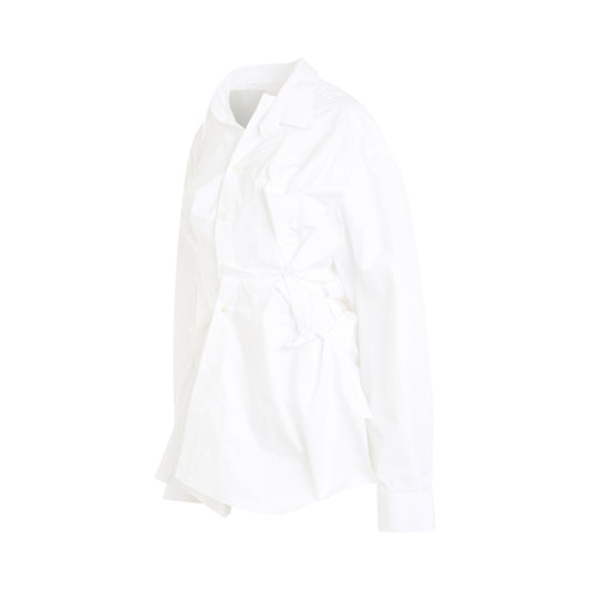 Raw Cotton Poplin Shirt in White