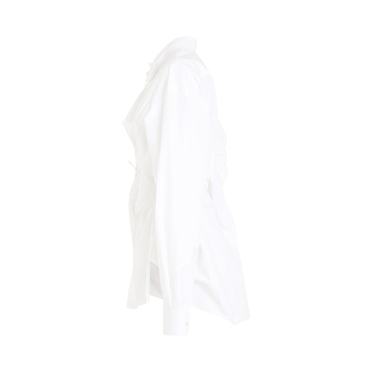 Raw Cotton Poplin Shirt in White