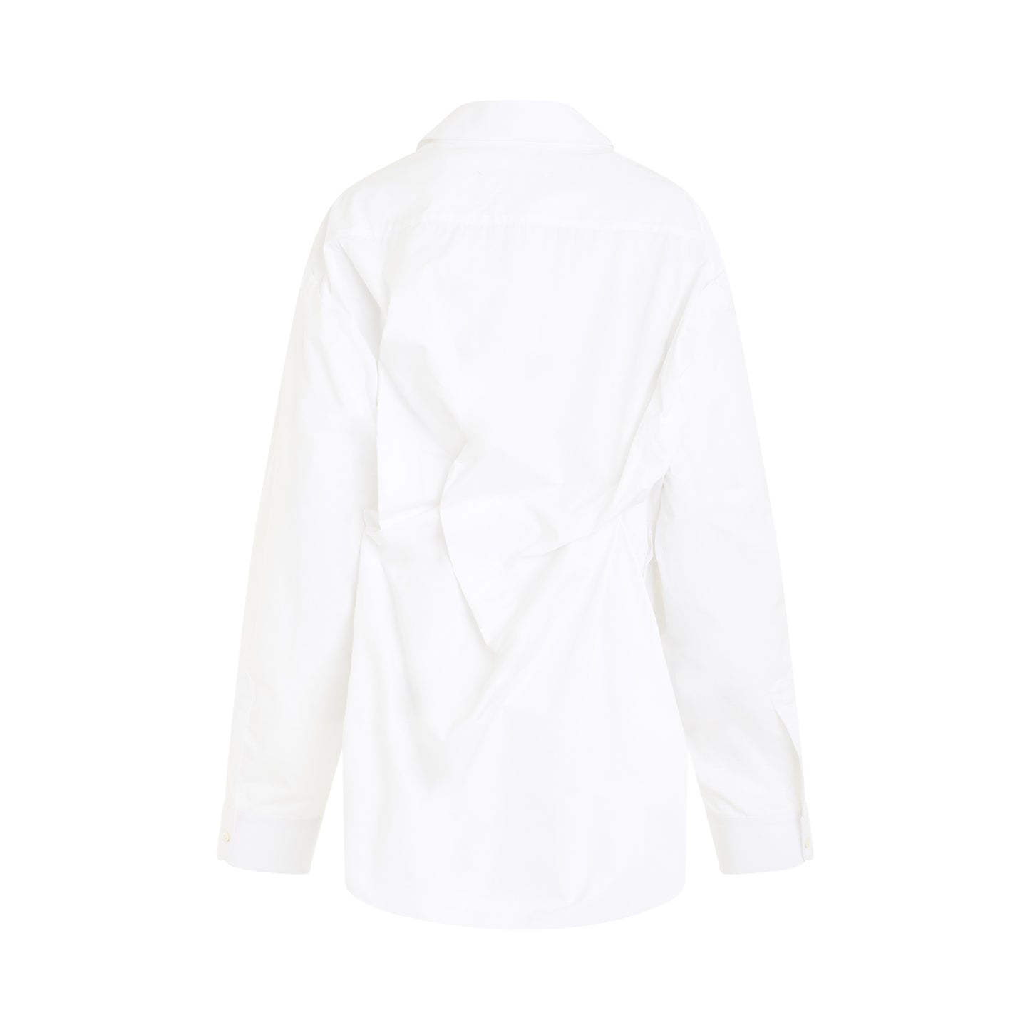 Raw Cotton Poplin Shirt in White