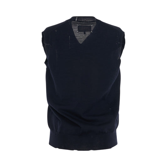 Sleeveless Knit Top in Navy