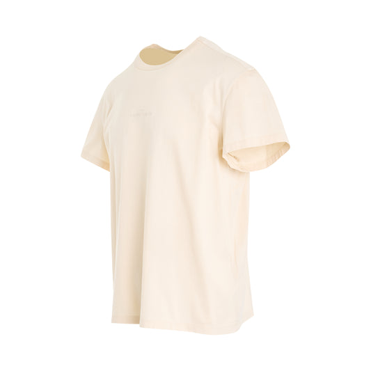 Upside Down Logo T-Shirt in Beige