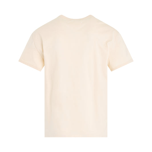 Upside Down Logo T-Shirt in Beige