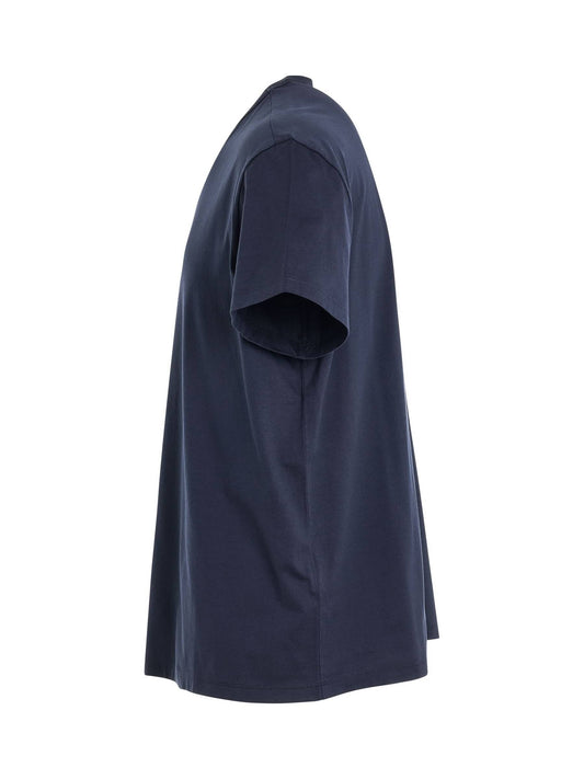 Upside Down Logo T-Shirt in Navy