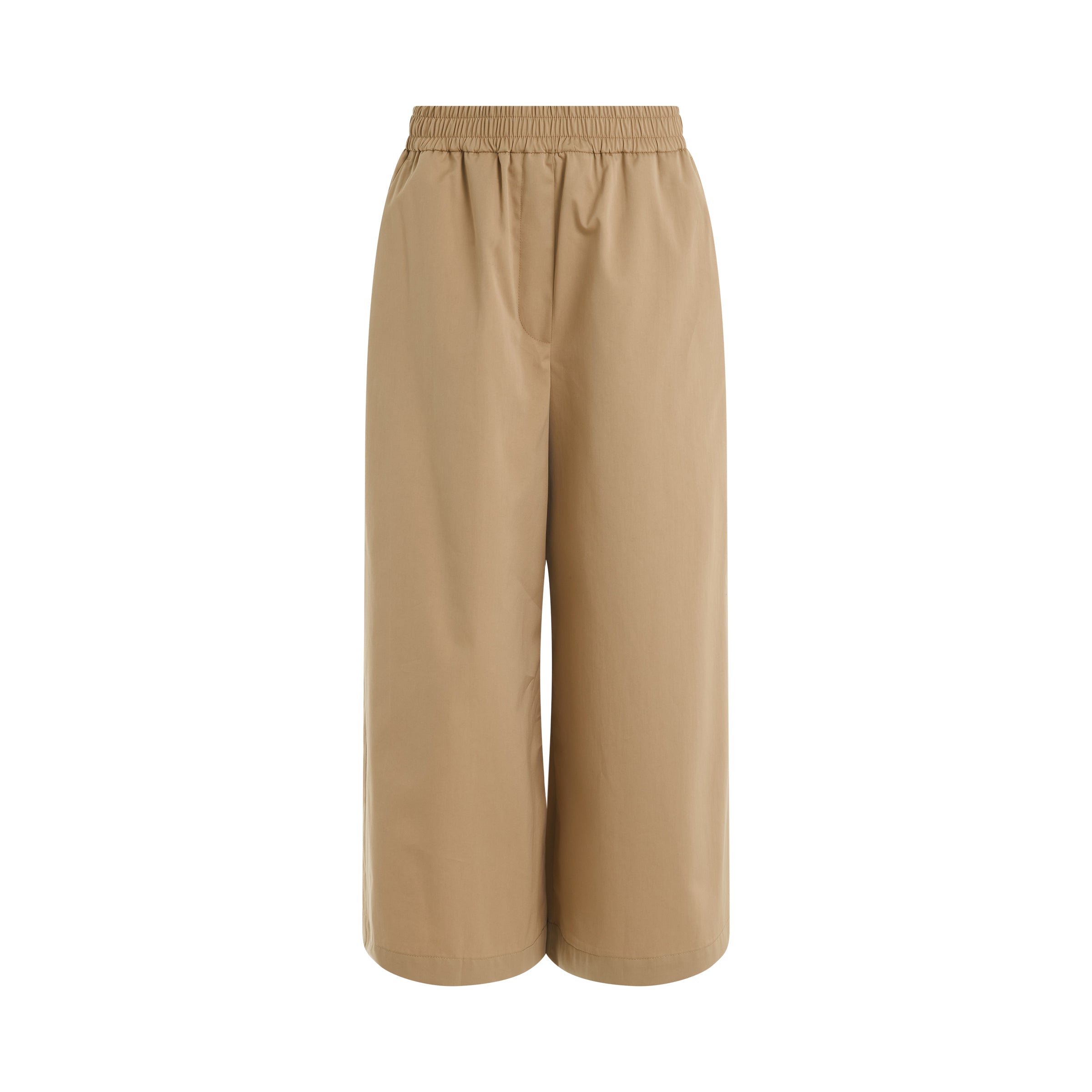 Cropped Trousers in Beige