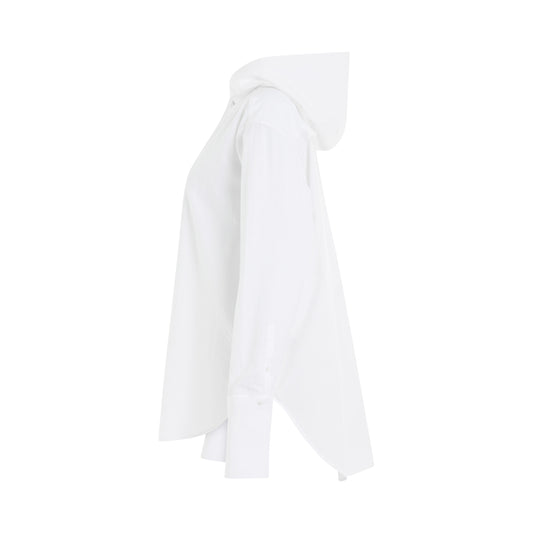 Anagram Hooded Shirt in White