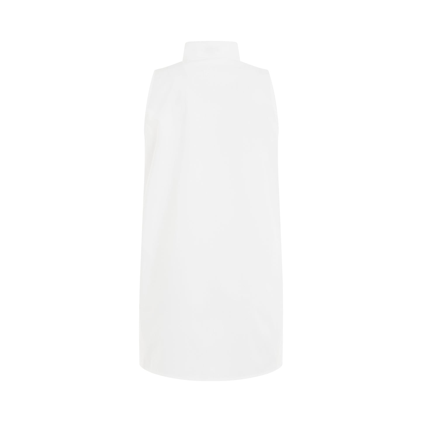 Sleeveless Asymmetric Shirt in White