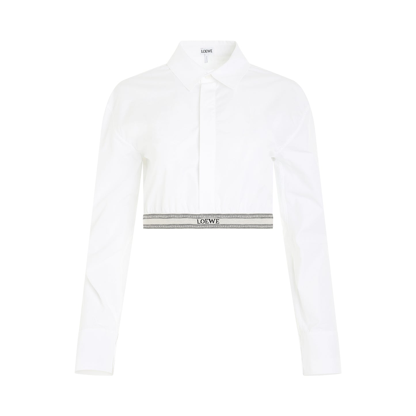 Cropped Logo Shirt in Optic White