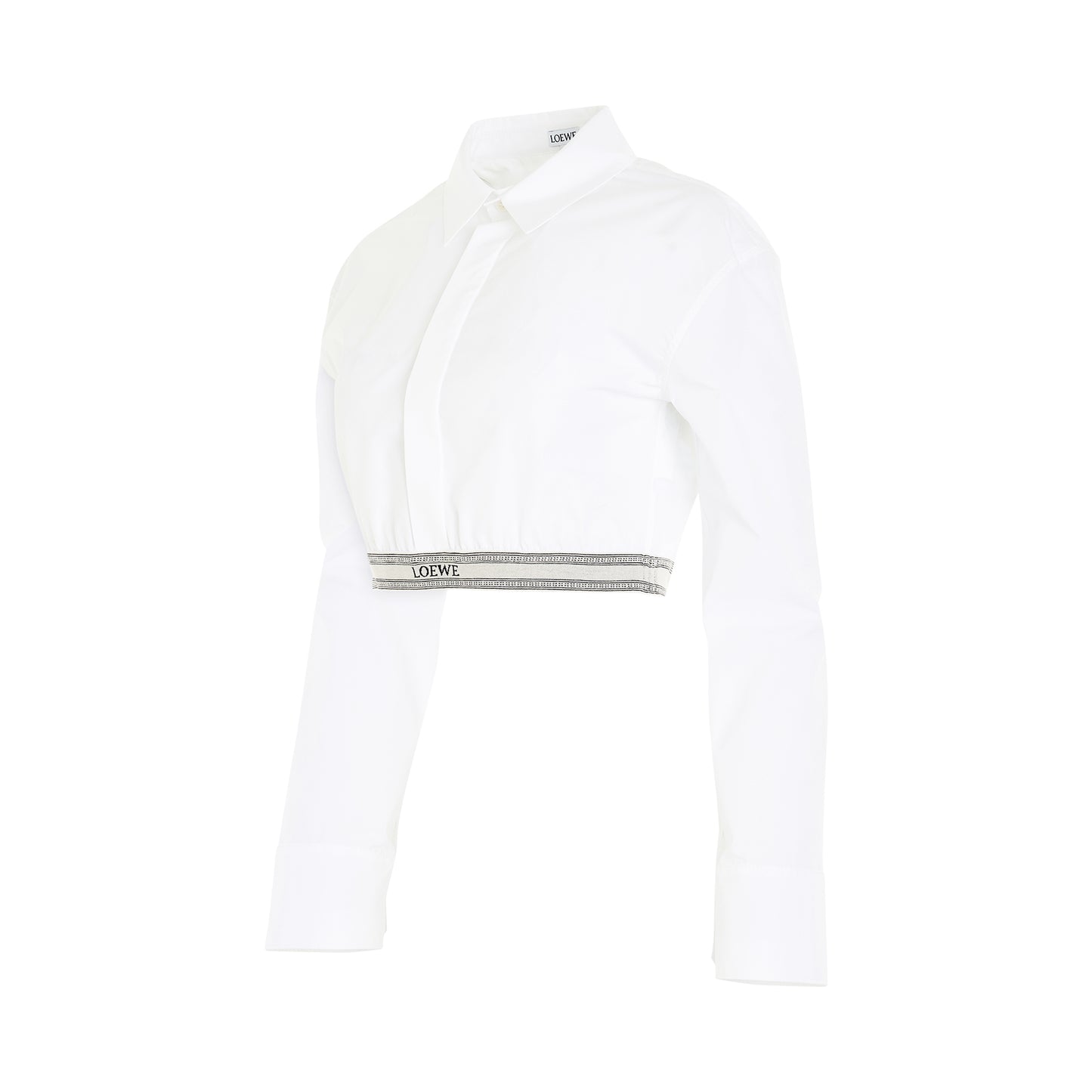 Cropped Logo Shirt in Optic White