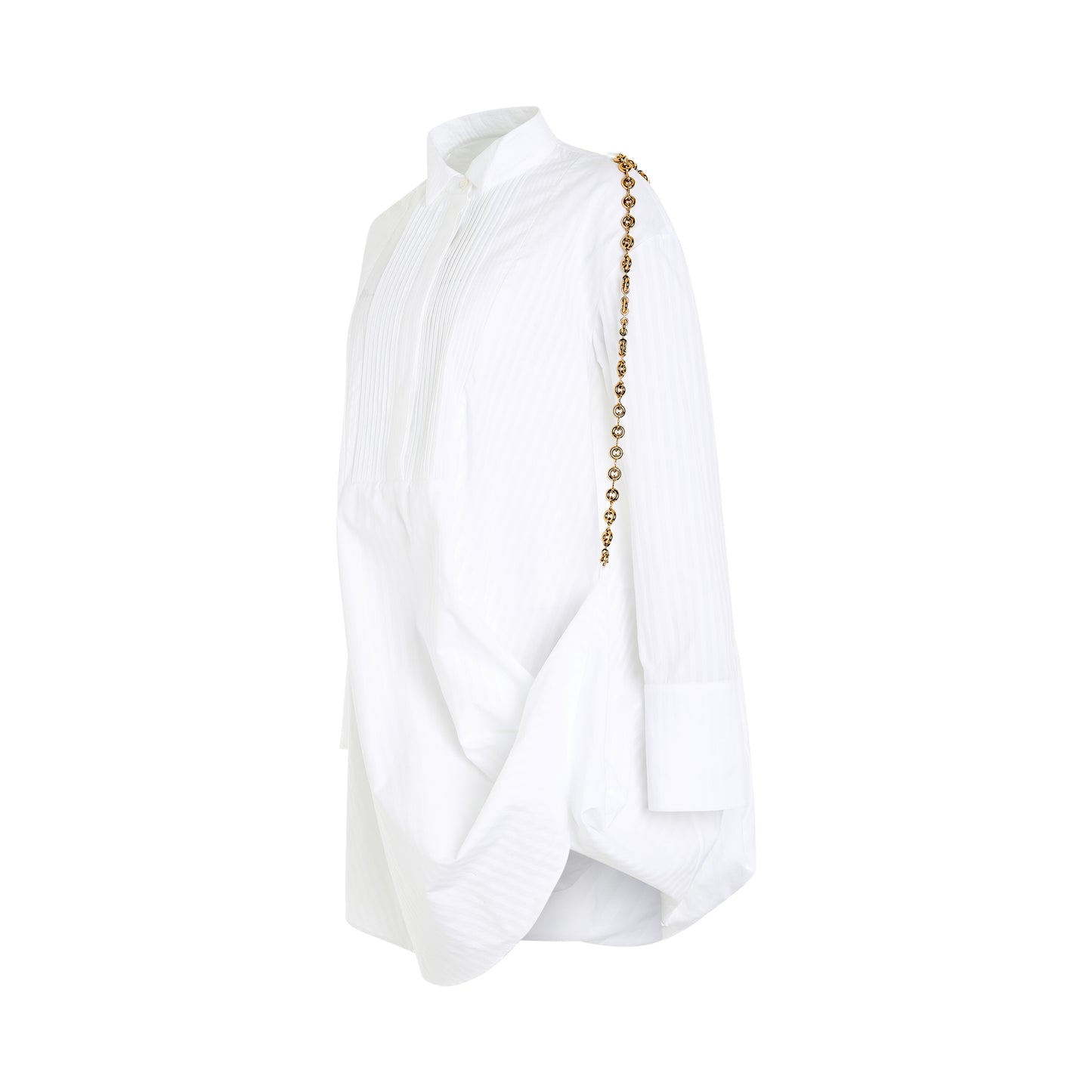 Chain Shirt Dress in Optic White