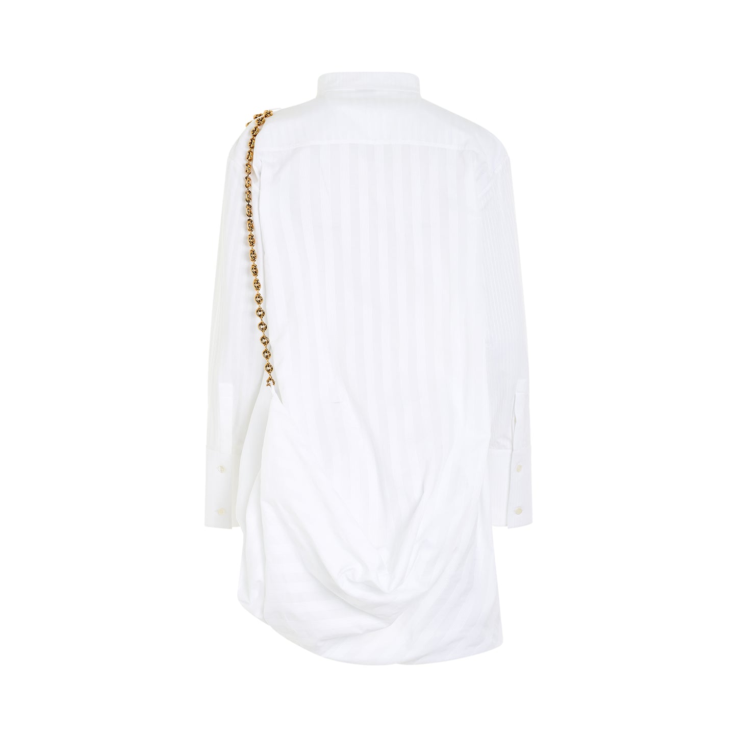 Chain Shirt Dress in Optic White