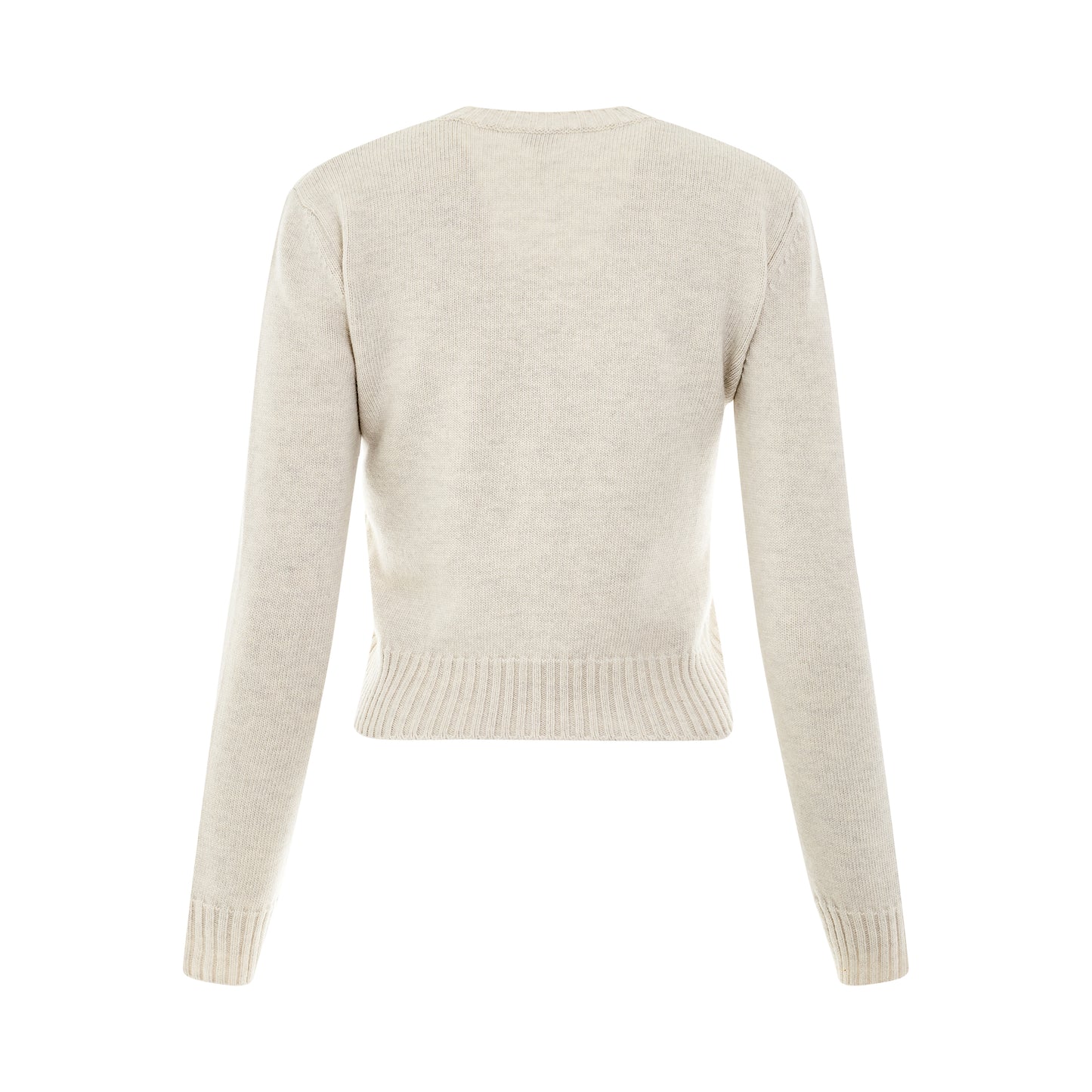 Cropped Sweater in Light Grey Melange