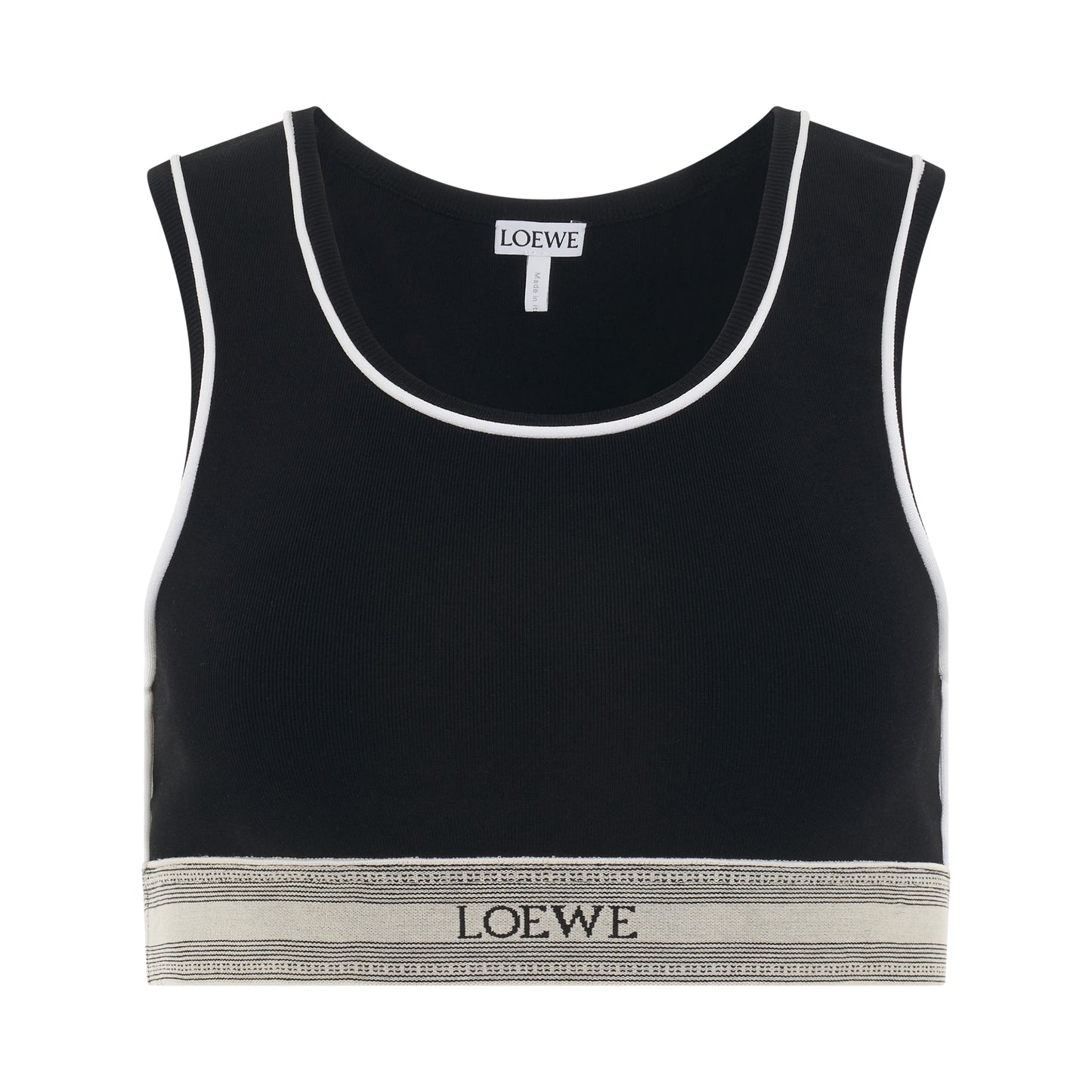 Logo Cropped Tank Top in Black