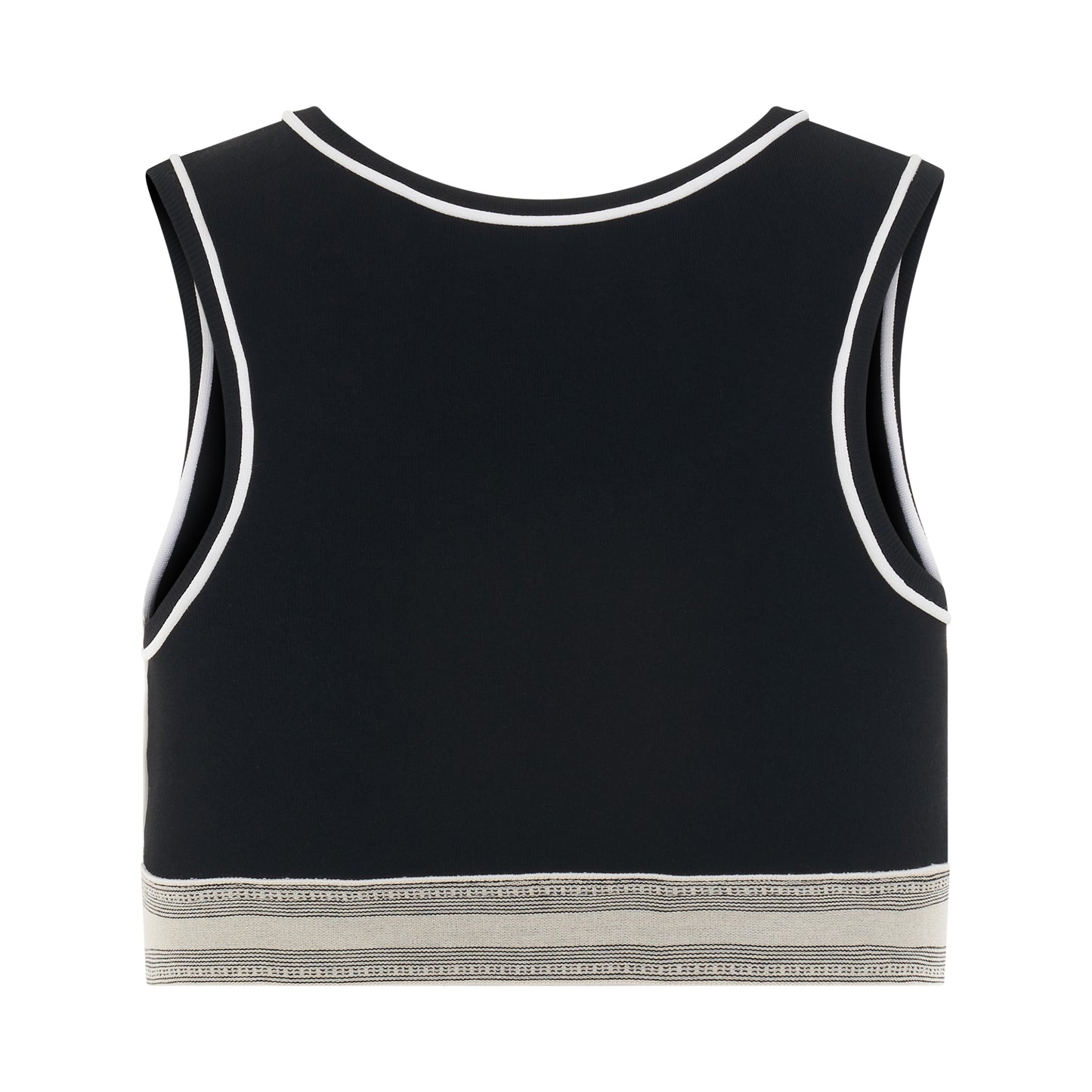 Logo Cropped Tank Top in Black