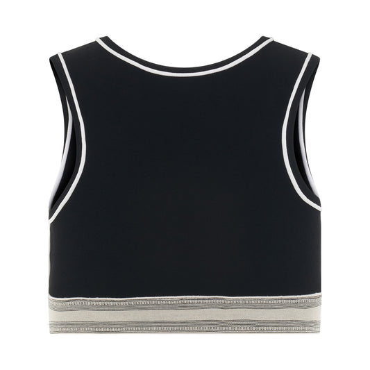 Logo Cropped Tank Top in Black