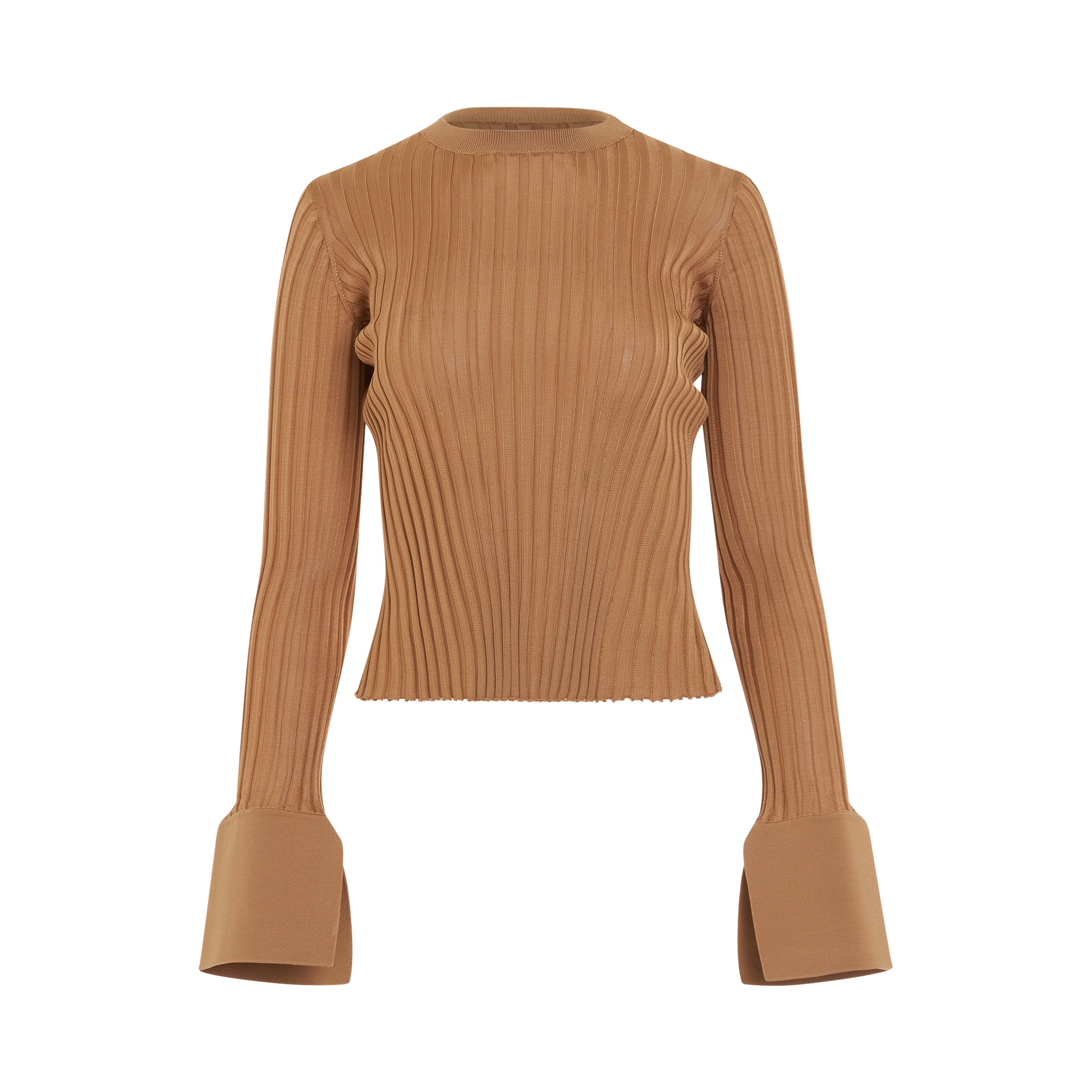 Ribbed Knit Top in Beige