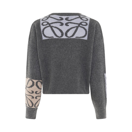 Anagram Intarsia Sweater in Grey