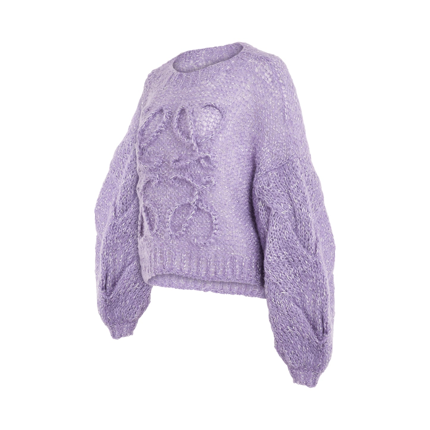 Cropped Anagram Mohair Sweater in Lavender