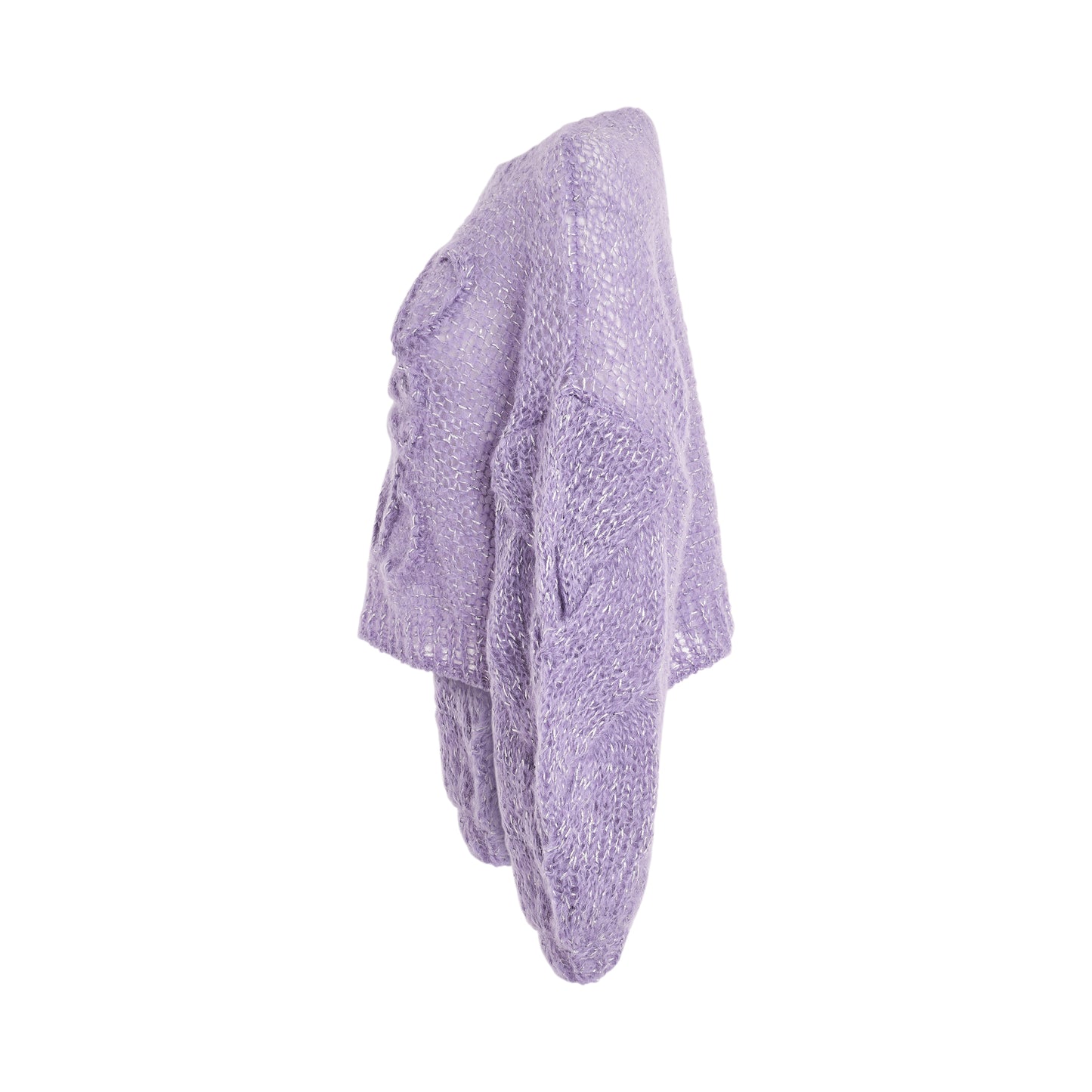 Cropped Anagram Mohair Sweater in Lavender