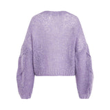 Cropped Anagram Mohair Sweater in Lavender