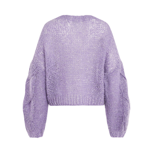 Cropped Anagram Mohair Sweater in Lavender