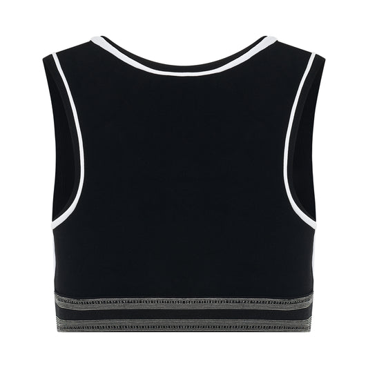 Cropped Logo Tank Top in Black