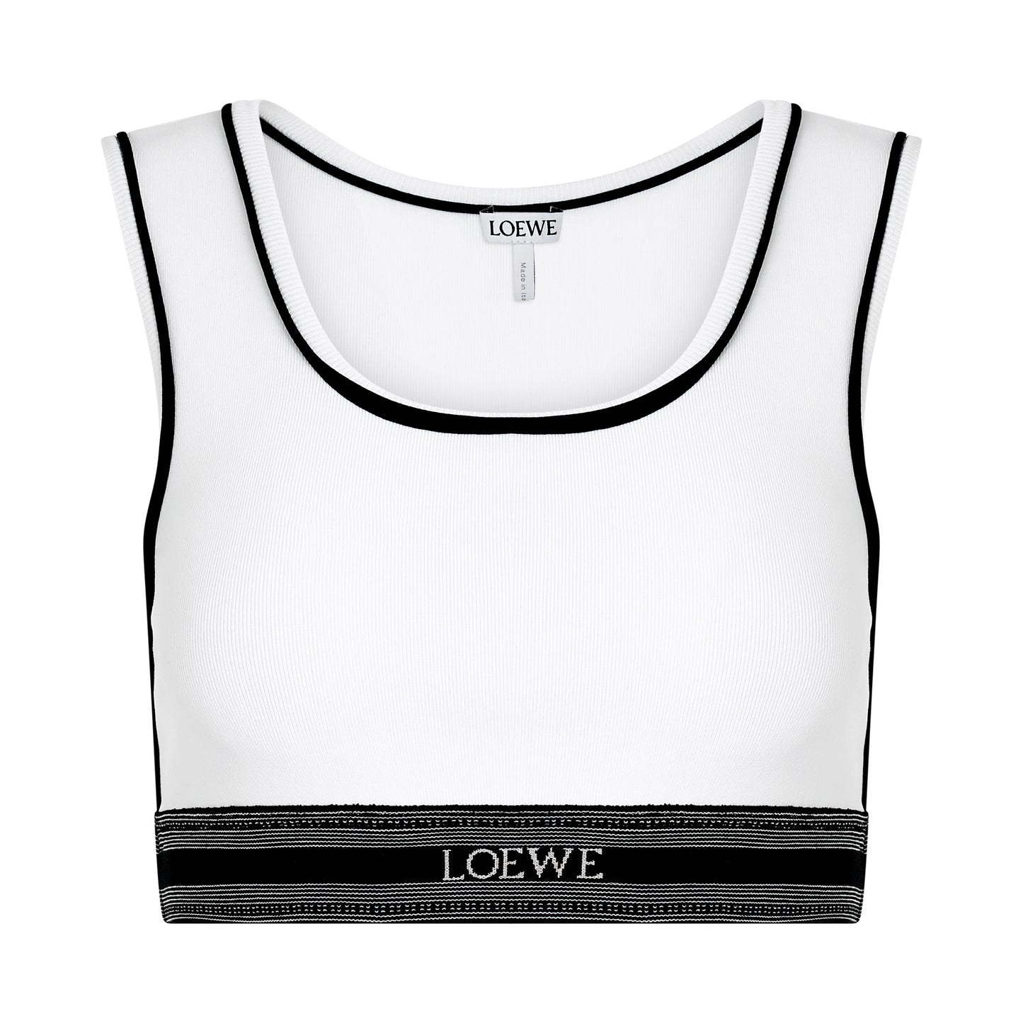 Cropped Logo Tank Top in White