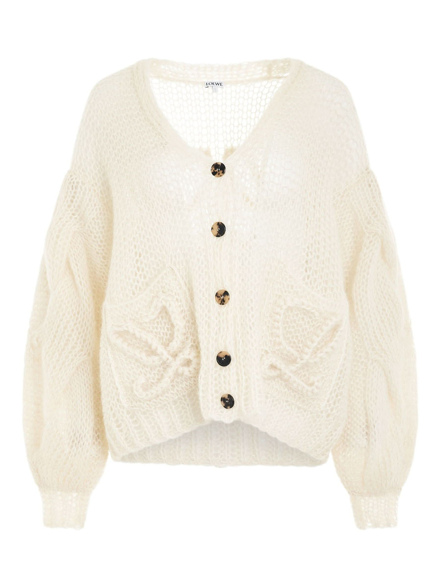 Loewe Anagram Cardigan in Ecru