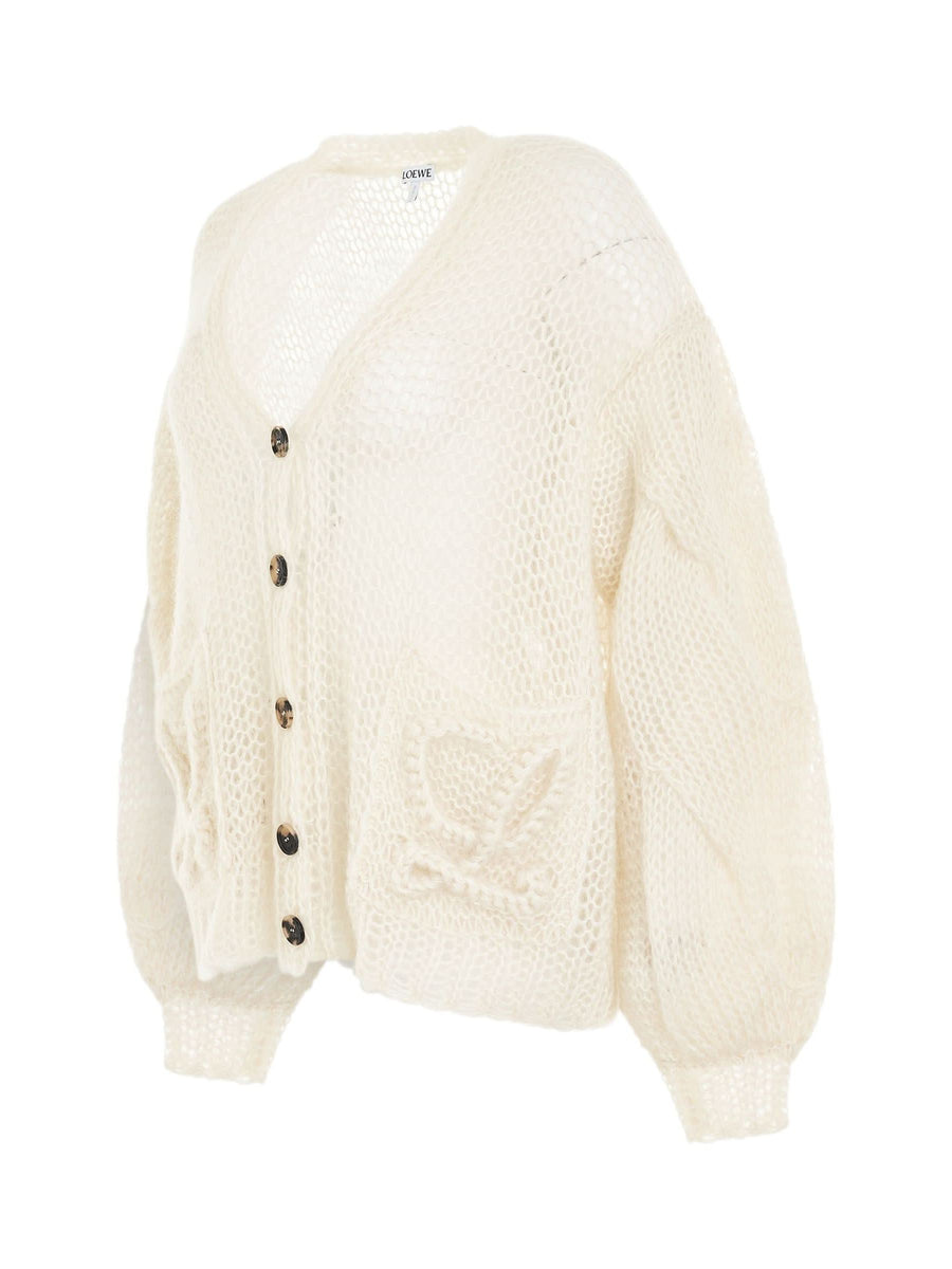 Loewe Anagram Cardigan in Ecru