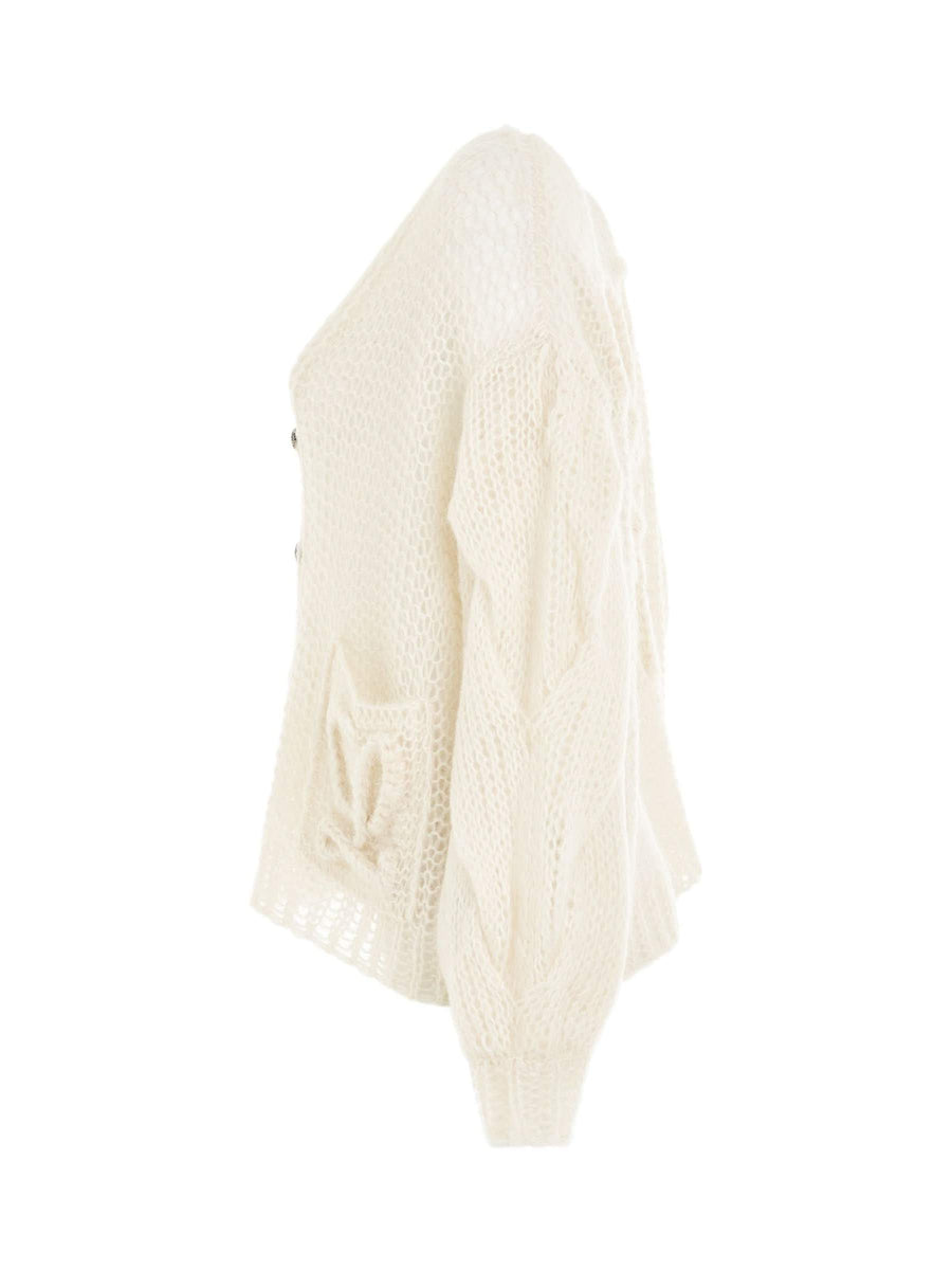 Loewe Anagram Cardigan in Ecru