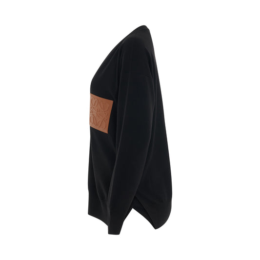 Anagram Pocket Cardigan in Black