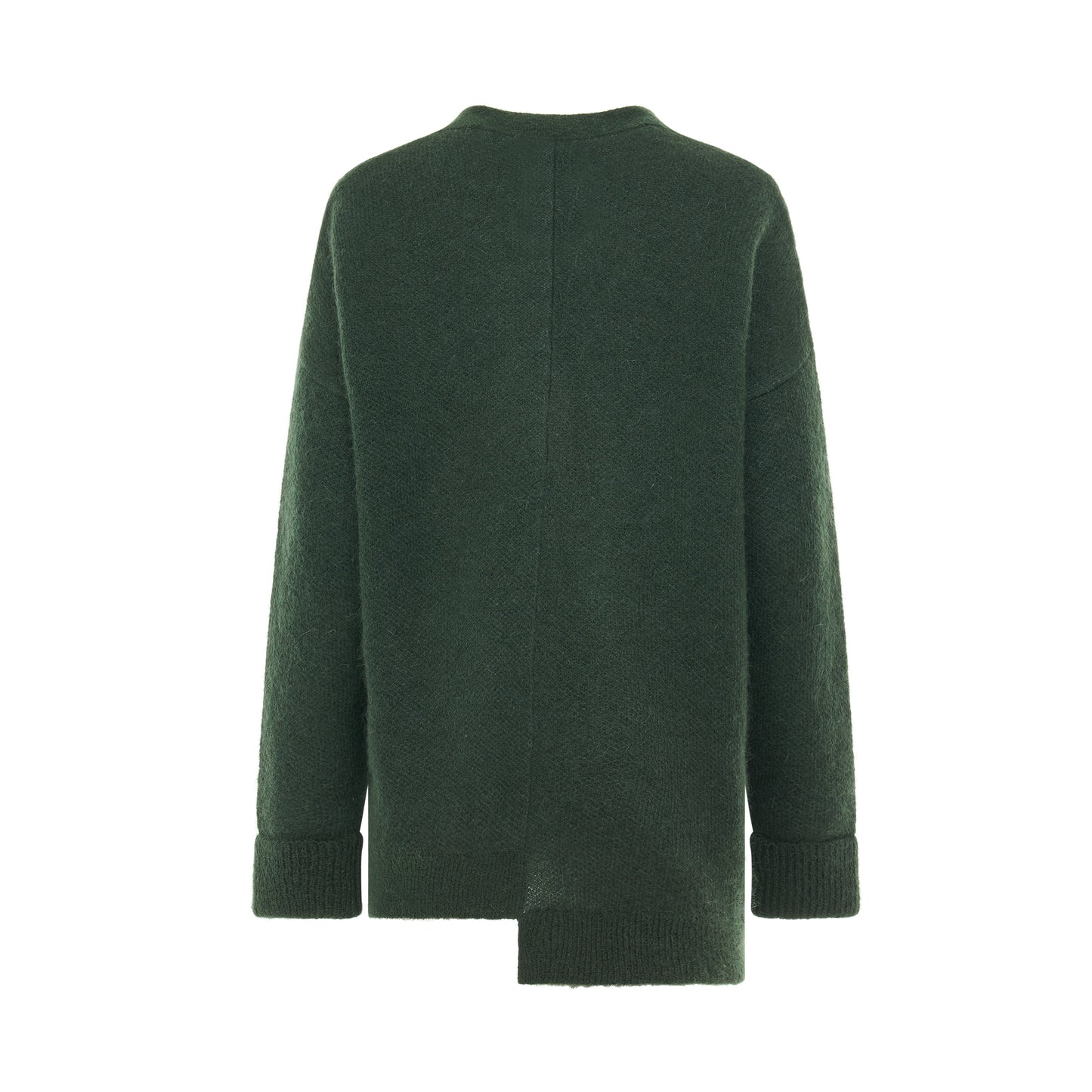 Suna Fujita Mandrake Asymmetric Cardigan in Dark Green